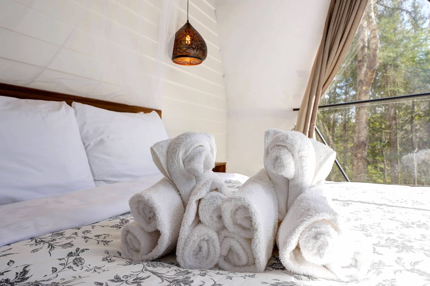 Cozy Bedroom with Floral Bedding